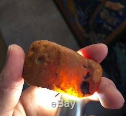 Old Amber Stone Raw natural vintage jewelry gem Bernstein White Marble TOP