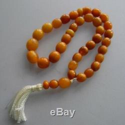 Old Baltic Natural Amber Prayer beads komboloi tasbih masbaha Rosary Necklace