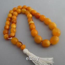 Old Baltic Natural Amber Prayer beads komboloi tasbih masbaha Rosary Necklace