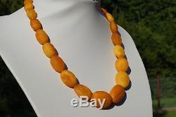 Old Baltic amber men, women necklace 31 grams. No import customs tax worldwide