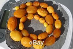 Old Baltic amber men, women necklace 31 grams. No import customs tax worldwide