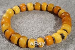 Old Baltic natural amber bead bracelet 11 grams