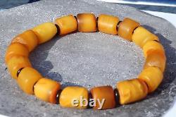 Old Baltic natural amber bracelet 13 grams. YELLOW, WHITE COLOR BEADS BRACELET