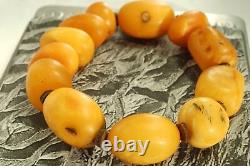 Old Baltic natural hand amber bracelet 37 grams. Men women Baltic amber bracelet