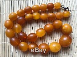 Old Beads Natural Antique Baltic Vintage Amber jewelry silver Necklace gemstone
