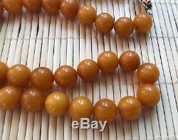 Old Geniune Natural Antique Baltic Vintage Amber jewelry stone Necklace Beads