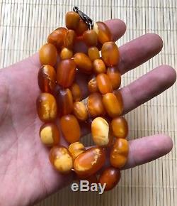 Old Geniune Natural Antique Baltic Vintage Amber jewelry stone Necklace gemstone