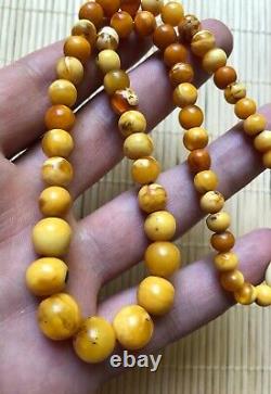 Old Genuine Natural Antique Baltic Vintage Amber jewelry stone Necklace Beads
