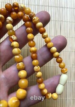 Old Genuine Natural Antique Baltic Vintage Amber jewelry stone Necklace Beads