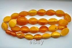 Old Natural Antique Baltic Amber beads Egg Yolk Butterscotch Beads 38 grams