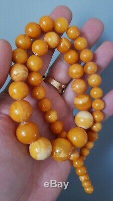 Old Natural Antique Baltic Amber beads Egg Yolk Butterscotch Beads 43 grams