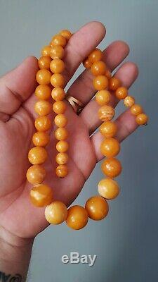 Old Natural Antique Baltic Amber beads Egg Yolk Butterscotch Beads 43 grams