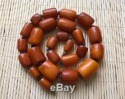 Old Natural Antique Baltic Amber jewelry Necklace Islamic rosary 19th century