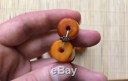 Old Natural Antique Baltic Amber jewelry Necklace Islamic rosary 19th century