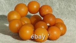 Old Natural Baltic Amber Bracelet 16 G High Colour Rare Round Beads Amber Asset