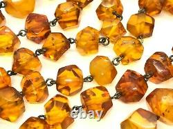 Old Vintage Natural BALTIC AMBER NECKLACE Yellow Honey Beads Faceted 138g 11358