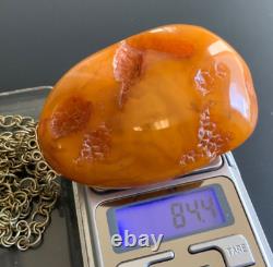 Old baltic amber pendant 84.4gr