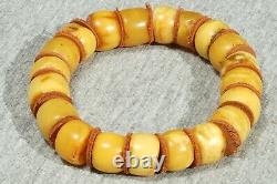 Old natural Baltic yellow color amber beads bracelet 22 grams