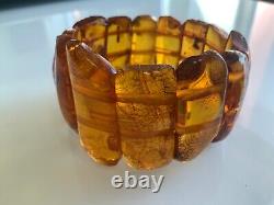 Old natural baltic amber bracelet 62gr