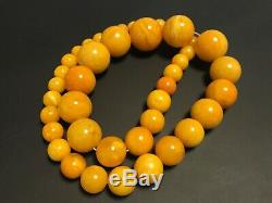 Old natural baltic amber necklace butterscotch color 148gr