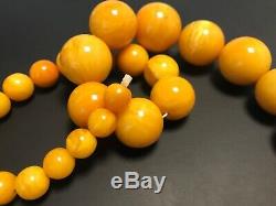 Old natural baltic amber necklace butterscotch color 148gr