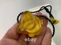 Old natural baltic amber necklace pendant 31gr