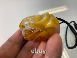 Old natural baltic amber necklace pendant 31gr