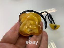 Old natural baltic amber necklace pendant 31gr