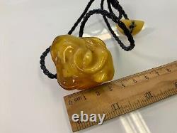 Old natural baltic amber necklace pendant 31gr