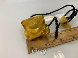 Old natural baltic amber necklace pendant 31gr