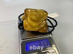 Old natural baltic amber necklace pendant 31gr