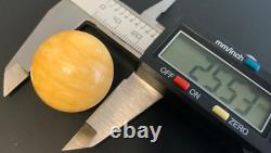 Old natural baltic amber stone ball round pendant 9.4gr