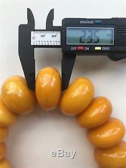 Old, rich yellow color Baltic Amber large necklace/beads (335.5 g.) 204E