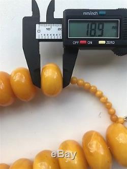 Old, rich yellow color Baltic Amber large necklace/beads (335.5 g.) 204E