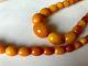 Olive beads from natural whole Baltic amber German prewar 30s 20.8 gr