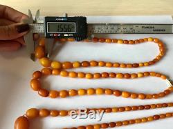 Olive beads from natural whole Baltic amber German prewar 30s 20.8 gr