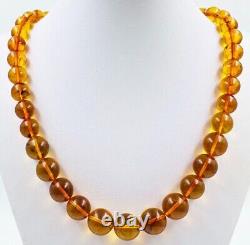 PRETTY Natural Baltic Amber Necklace Amber Beads Necklace adults pressed