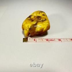 Polished Baltic Amber Stone 67g Yellow Butterscotch Egg Yolk Natural