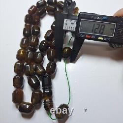 Prayer Beads Misbaha Tasbih carvings beads Pressed Natural Baltic Amber 79g