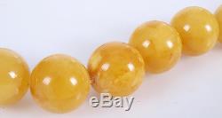 Premimum Modified Egg Yolk Butterscotch Baltic amber bead necklace, 87 grams
