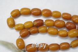 RARE Antiques Royal Baltic amber beads old vintage necklace olive shape 20 grams