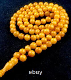 RARE Certified 99 Egg Yolk Baltic Amber Prayer Beads 50gr (PRESSED)