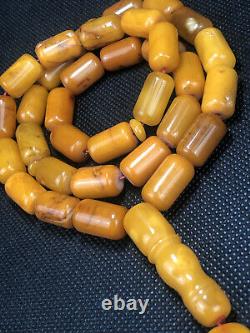 RARE GERMAN ANTIQUE STONE Natural Baltic Amber Prayer Beads 52g