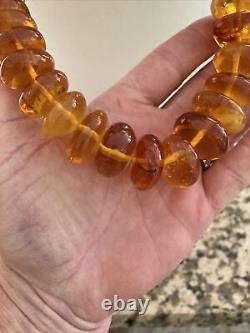 RARE OLD HUGE Natural Baltic AMBER Beads Necklace 214 Grams