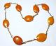 RUSSIAN Vintage BALTIC BUTTERSCOTCH AMBER NECKACE 1.5 Oz SIGNED 9RK 24.5