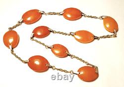 RUSSIAN Vintage BALTIC BUTTERSCOTCH AMBER NECKACE 1.5 Oz SIGNED 9RK 24.5