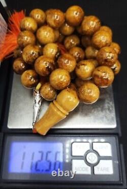 Rare Baltic Amber Islamic Prayer Beads Misbaha Old Germany 112gram