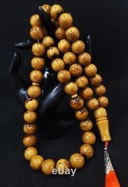 Rare Baltic Amber Islamic Prayer Beads Misbaha Old Germany 112gram