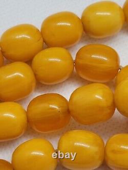 Rare Islamic Prayer Tasbih Amber Natural Baltic Beads Butterscotch'White' 50g