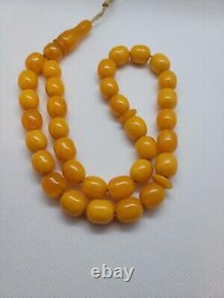 Rare Islamic Prayer Tasbih Amber Natural Baltic Beads Butterscotch'White' 50g